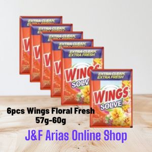 (6 pcs/order 57g-60g) Wings Solve Floral Fresh / Summer Sunshine / Sakura Essence Detergent Powder