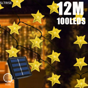 22/12M100LED star Solar Christmas Lights Outdoor Waterproof Garden Garland Fairy Lights Decorations Holiday String Light