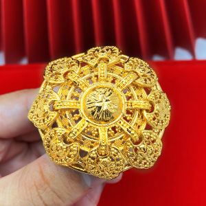 24K Vàng Sang Trọng Quý Tộc Cô Dâu Nhẫn Cưới Phụ Kiện Nhẫn Tiệc Nữ