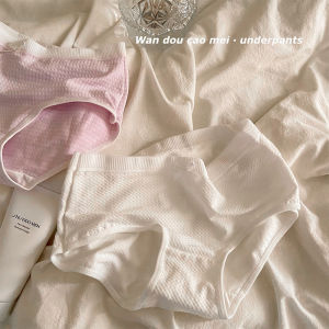 Simple and comfortable plaid panties for women mid-waist breathable cute and youthful suitable for students fresh and fresh style triangle briefs