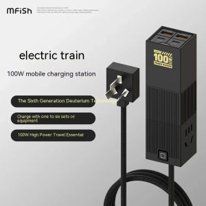 Mfish 100w GaN Fast Charger Electric Train Charging Center Charger Super PD Fast Mobile Charge Multiple Ports For iphone 15-8 Macbook iPad Huawei PC