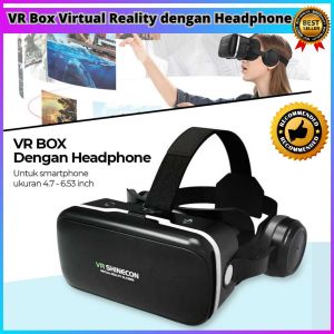COD Shinecon 6.0 VR Box Virtual Reality Glasses dengan Headphone / box vr virtual headphone untuk hp smartphone gaming terlaris plus headset rekomended nonton di rumah murah nyaman terbaik viral sensasi nonton 3d seperti asli paling jelas paling top viral