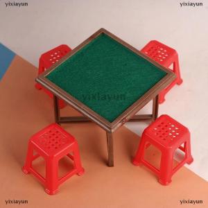[COD] yixiayun 1Set 1:12 Dollhouse Miniature Mahjong Table And Chair Model Furniture Home Model Decor Toy Doll House Accessories