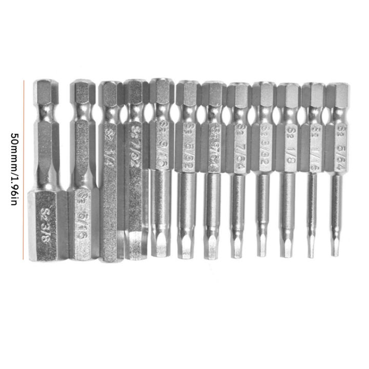 12pcs Imperial inner hexagon electric batch head screwdriver 50mm