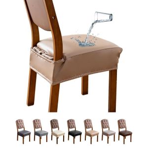 LUXURYLYN PU Dining Chair Covers Waterproof Stain Resistant Clear Seat Protector Durable Easy Clean Kitchen Chair Protectors Dining Room