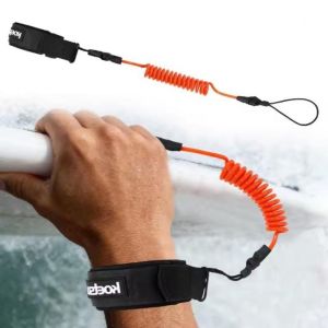LUMIYA 120cm Coiled Bodyboarding Leash 6 Colors Elastic Stretchable TPU Strong Cord  SUP Paddle Board Leg Rope for Training Exercise