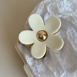 Jepit Rambut Selulosa Asetat Logam Model Bunga New Flower Acetate Trendy Hair Claw Clip HSA007
