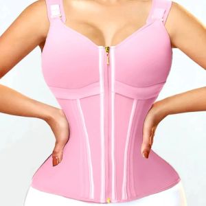 Purple Vest Faja Colombian Girdle High Compression Waist Trainer with Zipper Slimming Tummy Control Shapewear Body Shaper Corset