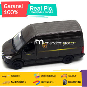Diecast Miniatur Mainan Mobil Van Carry Mercedes Benz Sprinter Ups Besi Metal Buka Pintu