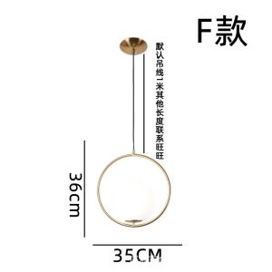 Northern Europe Single Head Small Droplight Simple Modern Restaurant Bar Counter Creative Cool Bedroom Bedside Showcase Gold Light