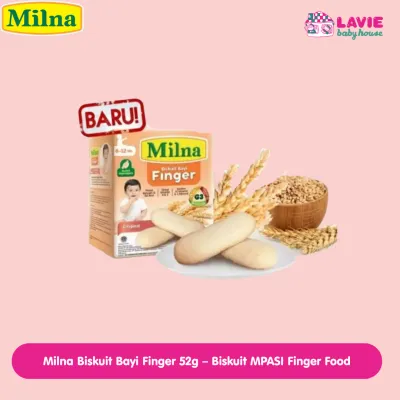 Milna Biskuit Bayi Finger 52g 8-12 Month – Biskuit MPASI Finger Food | Mudah Lumer | Camilan Sehat - Lavie Baby House