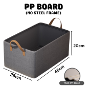 Foldable Storage Box Steel Frame Clothes Organizer Box Storage Basket Kotak Simpan Baju Barang 收纳箱 Closet Wardrobe Organizers ST06