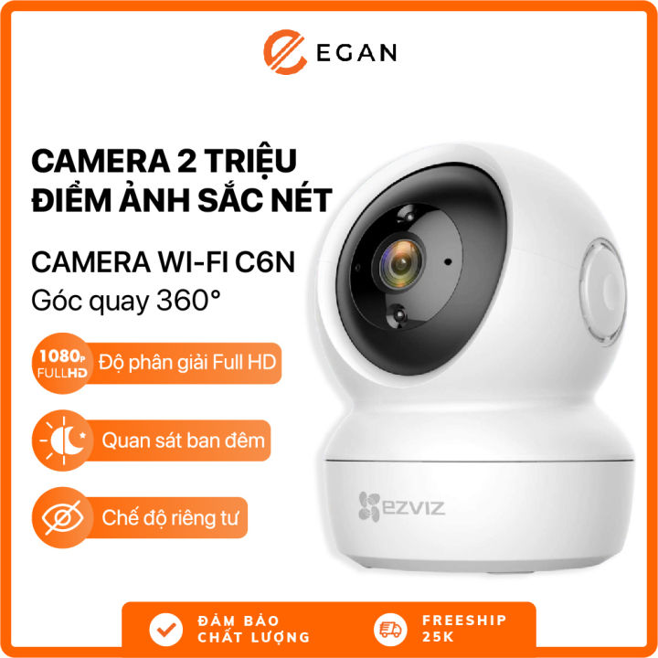Camera wifi không dây camera mini 360 độ an ninh gia đình nhìn thấy mặt và biển số xe EZVIZ C6N(Full HD) trong nhà - Nhìn ban đêm, đàm thoại hai chiều, Báo động chuyển động thông minh egan