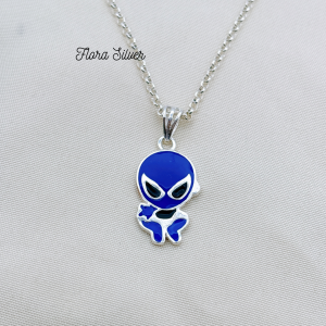 FLORA 0028M - [Có bán lẻ] Dây chuyền bạc ta hình người nhện Spider man màu xanh dương đỏ dành cho bé trai