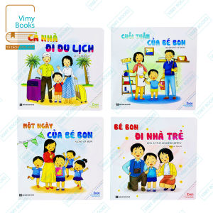 Sách - Ehon 4 Cuốn Nhật Ký Của Bé Bon - Song Ngữ Anh Việt ( Quét Mã QR Nghe Tiếng Anh )