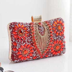 Rhinestone Evening Clutch Bag Sparkling Crystal Dinner Party Handbag European American Formal Dress Purse Wedding Bridal Shoulder Crossbody Bag