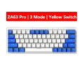 ZIFRIEND za63 Pro 63 phím Bàn phím cơ có dây & không dây 3 mô hình bàn phím chơi game đèn nền RGB màu xanh/công tắc đỏ có thể tráo đổi nóng. 