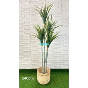 Pohon Artificial Tanaman Plastik Pandan Bali Lancip Hijau T140 & T180 Latex Cover Rotan Ulir Dekorasi Ruang Tamu Pajangan Rumah