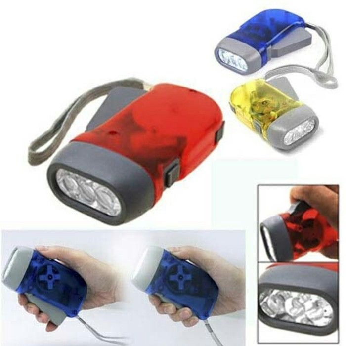Senter Pompa Tanpa Baterai LED Light Hand Pressing Flashlight