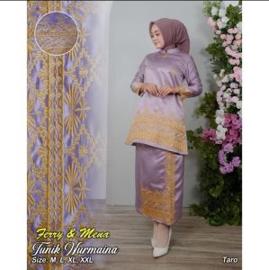 STELAN TUNIK NURMAINA/STELAN TUNIK BAHAN BRIDAL/STELAN KEBAYA TUNIK MOTIF BUNGA