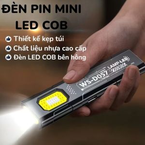 Đèn Pin Mini LED COB Siêu Sáng Sạc USB | Đèn Kẹp Mũ Nam Châm Đa Năng Đi Đêm Camping Câu Cá