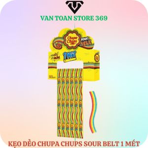 Kẹo dẻo vị chua CHUPA CHUPS hương trái cây hỗn hợp sour belt cầu vồng 1 mét dây 50g