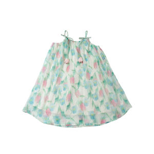 lontakids Girls Summer Spaghetti Strap Dresses Flowy Casual Beach Sundress Boho Floral Print midi dress party Costume 2-9 Years