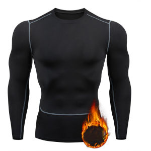 Winter Mens Warm Long Johns Thermal Underwear Fleece Football T-Shirt Mens Thermal Blouse Elastic Tops Pajamas Man Clothing 3XL