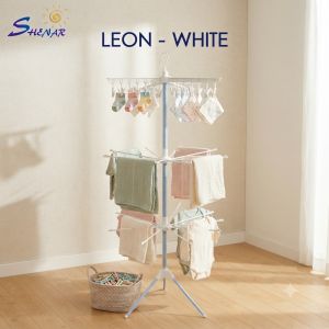 Jemuran Baju Lipat Menara Stainless Steel Rak Jemuran Portable Indoor Outdoor Gantungan Baju Hemat Ruang