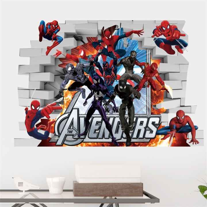 ELEGANT 3D Spiderman Avenger Wall Stickers For Kids Room Decoration