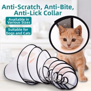 LUZMAR Anti-Bite Pet Protective Cover Adjustable Anti-Scratch Pet Protective Collar Soft Anti-Lick Beauty Cover Post-Surgery