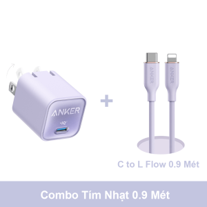 Củ Sạc Anker 30W Nano 3 51 GaN Pro sạc nhanh Type C - A2147 Màu Đen Trắng Xanh Tím Chân Gập HD Store