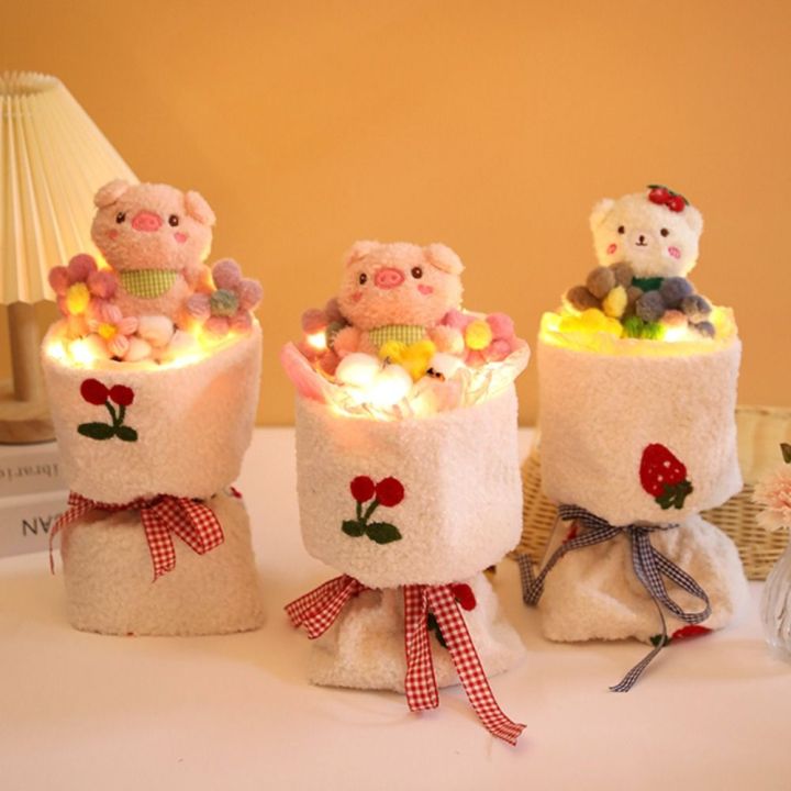 SUNNYDOLL Creative Christmas Kawaii Birthday Gift Pig Flower Bouquet ...