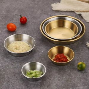 INNEED 304 Stainless Steel Stainless Steel Sauce Dish Multiple Sizes Silver Gold Condiment Dish Multi-Purpose Easy To Clean Kitchen Sauce Cup Kitchen Dining Accessories