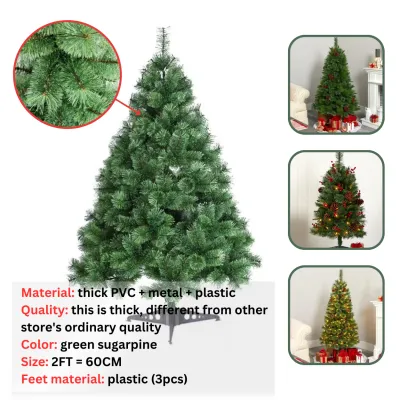 2FT/3FT Christmas Tree PVC Small Christmas Tree for Table & Mini White Christmas Tree with Decor Set - Mini Christmas Tree with Light Miniature Christmas Tree Stand Christmas Decorations & Small Xmass Tree in Xmass Decoration Sale