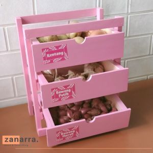 Rak Bawang Susun Tempat Bawang Keranjang Bumbu Dapur Serbaguna Wadah Kentang Telur by Zanarra