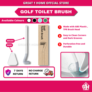 【𝐂𝐥𝐞𝐚𝐫𝐚𝐧𝐜𝐞 𝐒𝐚𝐥𝐞】Toilet Brush Golf Club Design Toilet Bowl Brush For Bathroom Use 高尔夫馬桶刷 | 360 Cleaning Golf Toilet Brush Silicone Bristles Bathroom Clean Gaps and No Dead Ends Long Handle Tools Cleaner