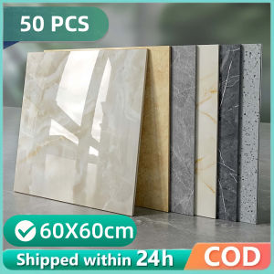【FREE GIFT】50/40PCS 60X60CM Marble Vinyl Tile Flooring Sticker Self Adhesive Waterproof PVC Wall Sticke Self-Adhesive Vinyl Tiles PVC Floor Stickers Flooring Waterproof Anti-Fouling Vinyl Flooring Room Marble Sticker