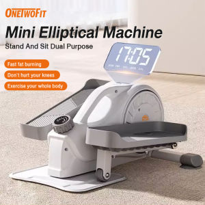 OneTwoFit Mini Elliptical Machine Exercise Bike Stepper Adjustablepace Walk Bike Indoor Quiet Stepper Home Magnetic Bike Fitness Equipment Workout Training With Tension Knob&Adjustable OT058101