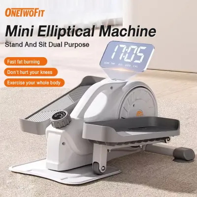 OneTwoFit Mini Elliptical Machine Exercise Bike Stepper Adjustablepace Walk Bike Indoor Quiet Stepper Home Magnetic Bike Fitness Equipment Workout Training With Tension Knob&Adjustable OT058101