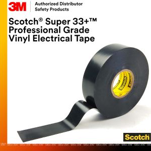 3M Scotch Super 33+ Vinyl Electrical Tape/Professional Grade/Wire Tape/Electrical Insulation Tape/PVC Tape/Black Colour/Made in USA