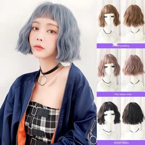 *SEVEN QUEEN* New Wig Female Japan and South Korea Fashion Trend Corn Perm Short Curly Hair Simulation Chemical Fiber Wig Headgear Wholesale