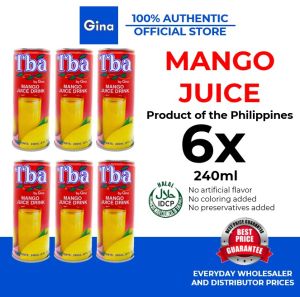 6x Iba (by Gina) Mango Juice Drink 240mL (6 Cans)