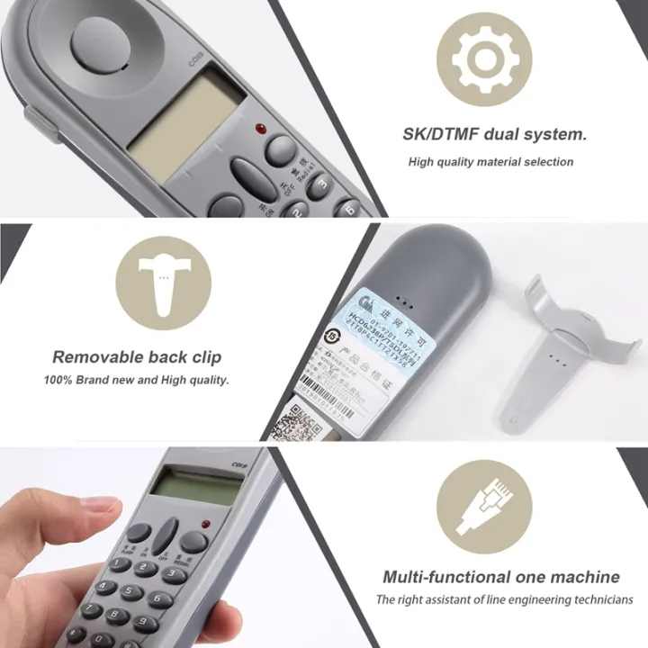 Chino-E C019 Telekommunikations-Tester – Check-Line Mit FSK/DTMF, Anrufer-ID, 3 Steckerköpfen & Krokodilklemmen