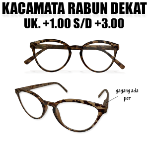PLUS ( +1.00 SAMPAI +3.00 ) KACAMATA BACA PLUS GAGANG PER / KACAMATA RABUN DEKAT / KACAMATA PLUS FRAME CAT EYE LEOPARD / KACAMATA PLUS UNTUK PRIA DAN WANITA