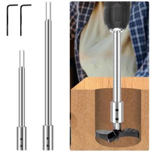 INTOONE Extra Long Drill Bit Extension Rod 45# Steel 169mm 254mm Forstner Bit Extension Portable Wear Resistance Bit Connecting Rod For Drill Hole Turning