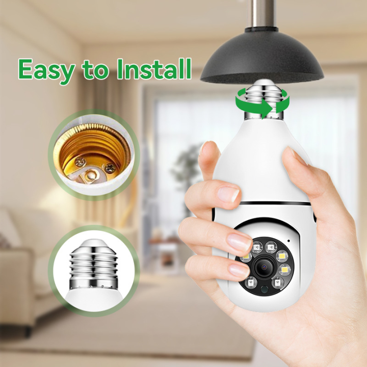 【ysxlite app】cctv camera connect to cellphone wireless with voice bulb cam security camera voice 1080p hd night vision ip camera connect to cellphone 360° rotation two-way intercom Remote monitoring light bulb camera 2024 0718