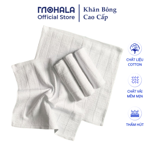 Khăn trắng Mohala chất liệu cotton kích thước 28x28 khăn vuông trắng cao cấp dùng lau đa năng phục vụ nhà hàng.
