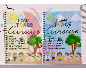 CURSIVE TRACING WORKSHEET HIGH QUALITY PRINT FOR KIDS RING BINDED| 40 pages each workbook|giveaways