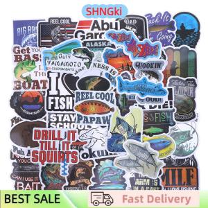 SHNGki Funny Phone Laptop Skateboard Car Fridge Glass Box Tank Bucket DIY Decoration 50 100pcs Fisherman Fish Outdoor Go Fishing Stickers